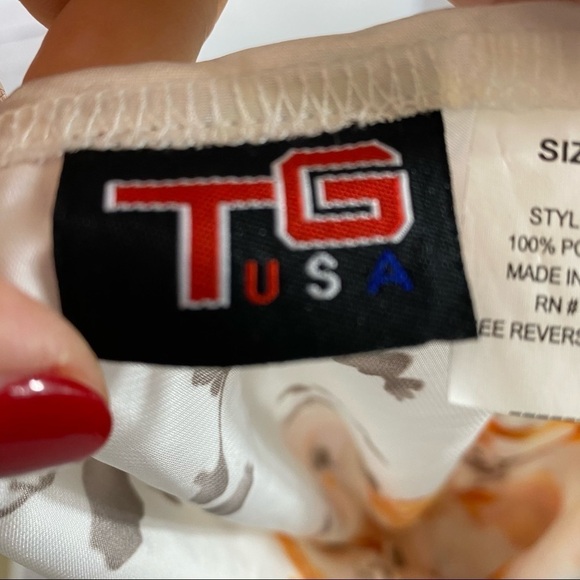 VINTAGE TG USA camisole floral print satin top Sz M - Picture 8 of 8
